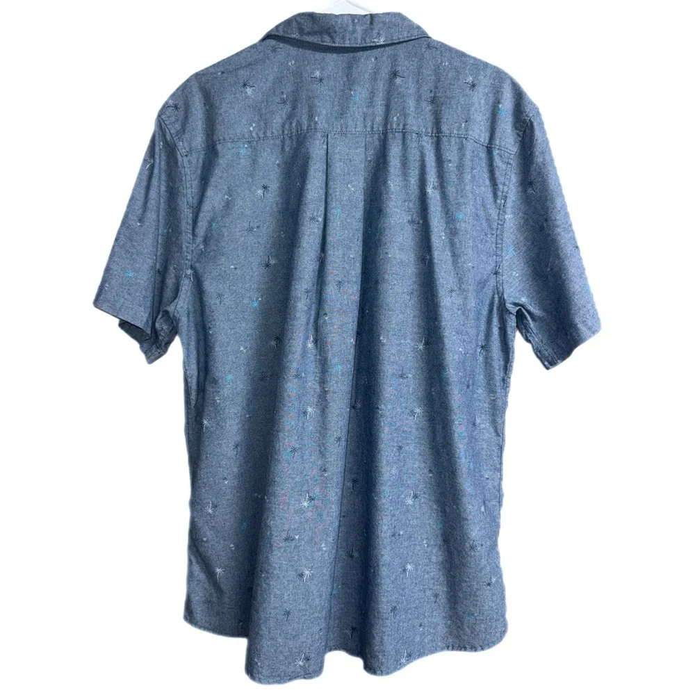 1888 Saddlebred - Blue Palm Tree - Tailored Fit‎ Short Sleeve Casual Shirt - XXL